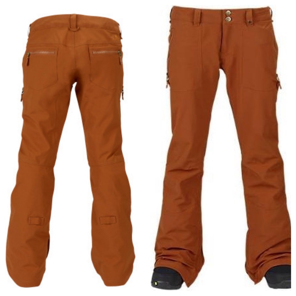 Burton Skyline Women’s Snowboard Ski Pants Tru Penny Brown Tan Size L Waterproof